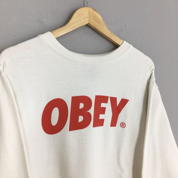 Vintage Obey Worldwide Spell Out Sweatshirt Mediu… - image 3