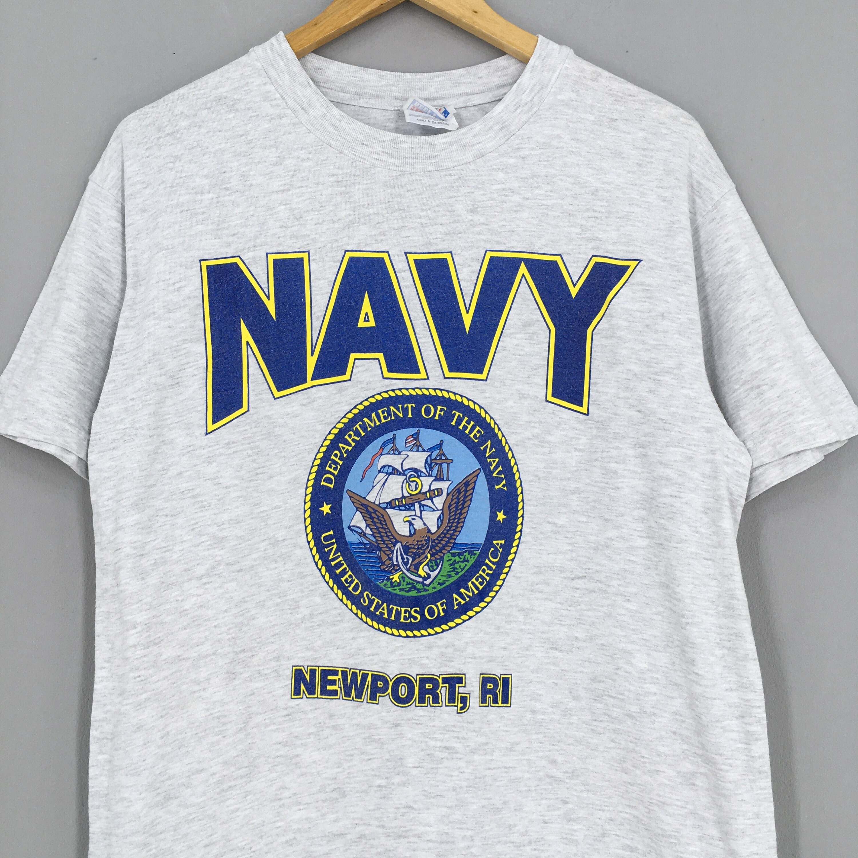 Vintage 90s United States Navy Gray Tshirt Medium United States