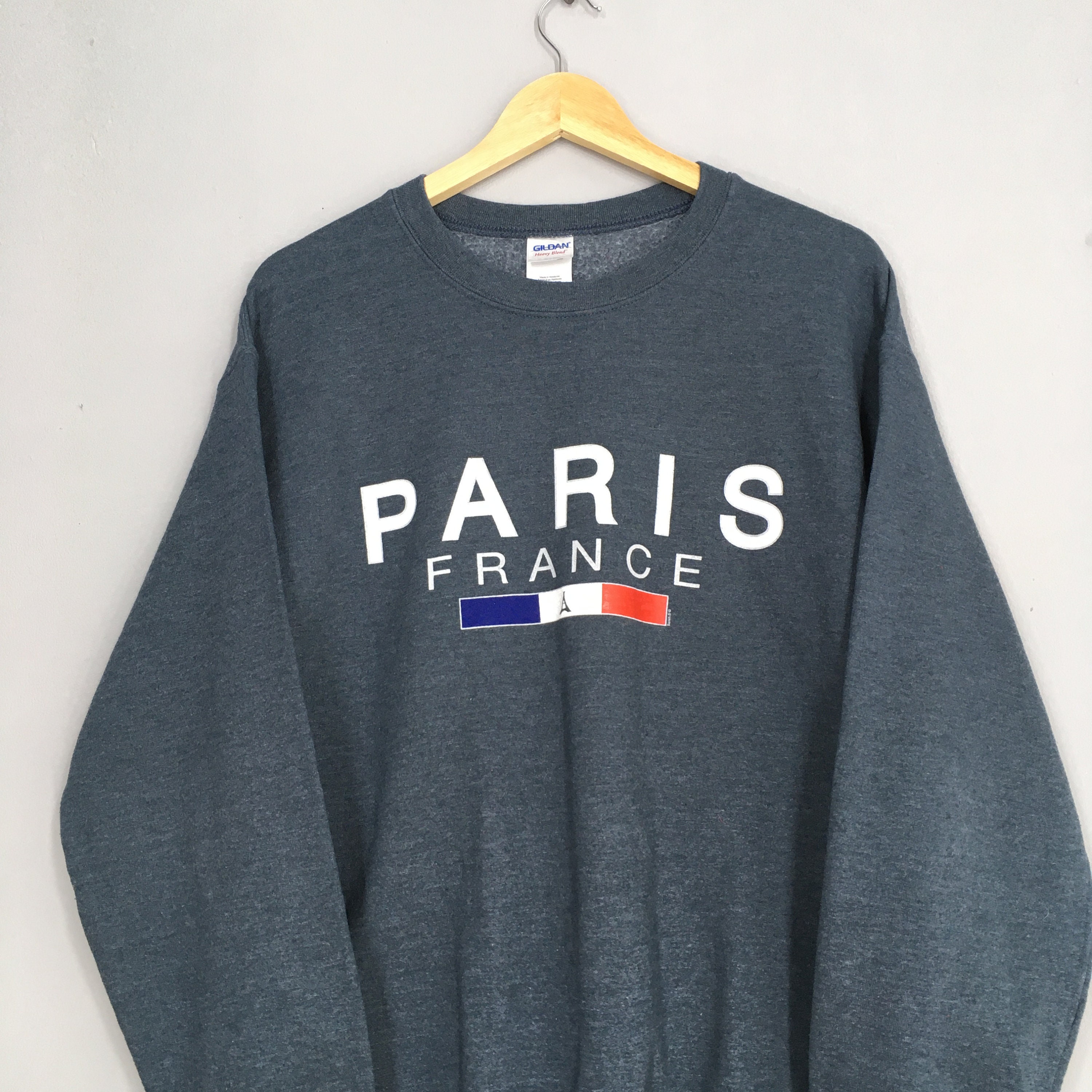 Vintage Y2K Paris France Gray Sweatshirts Medium Paris Big - Etsy