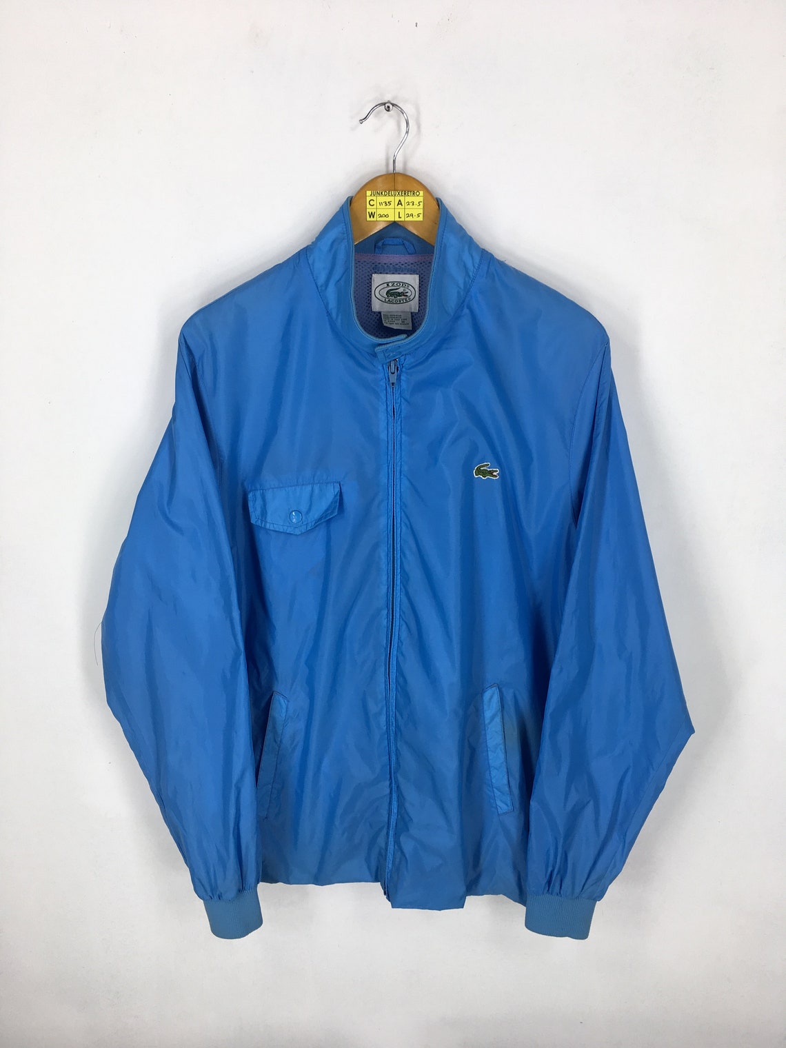Vintage 90's Izod Lacoste Windbreaker Blue Jacket Medium Etsy