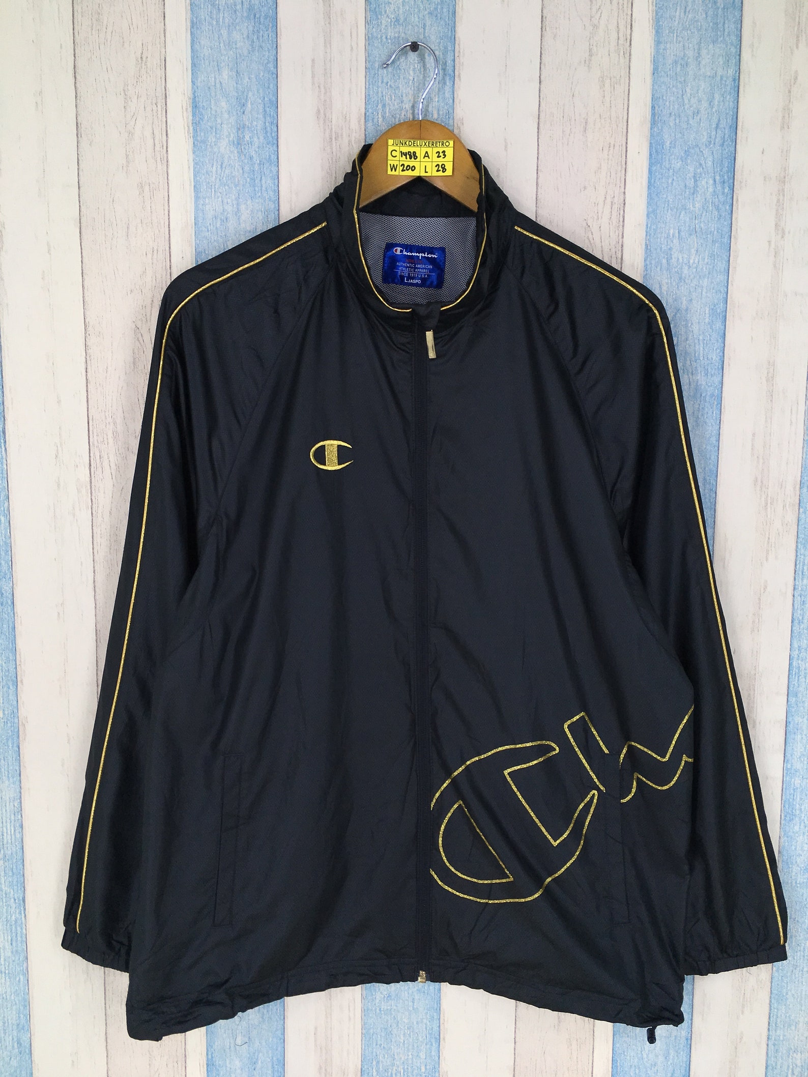 Vintage Champion Jacket Windbreaker Large 1990's Champion | Etsy