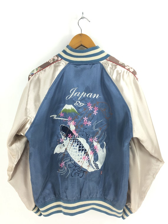 Vintage Fish Sukajan Jacket Large Sukajan Koi Fish