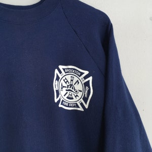 Vintage Brockton Fire Dept. Blue Sweater Xlarge 1990's - Etsy