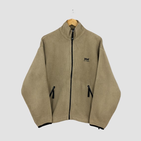 Vintage 90s Helly Hansen Brown Fleece Sweatshirt Small Helly