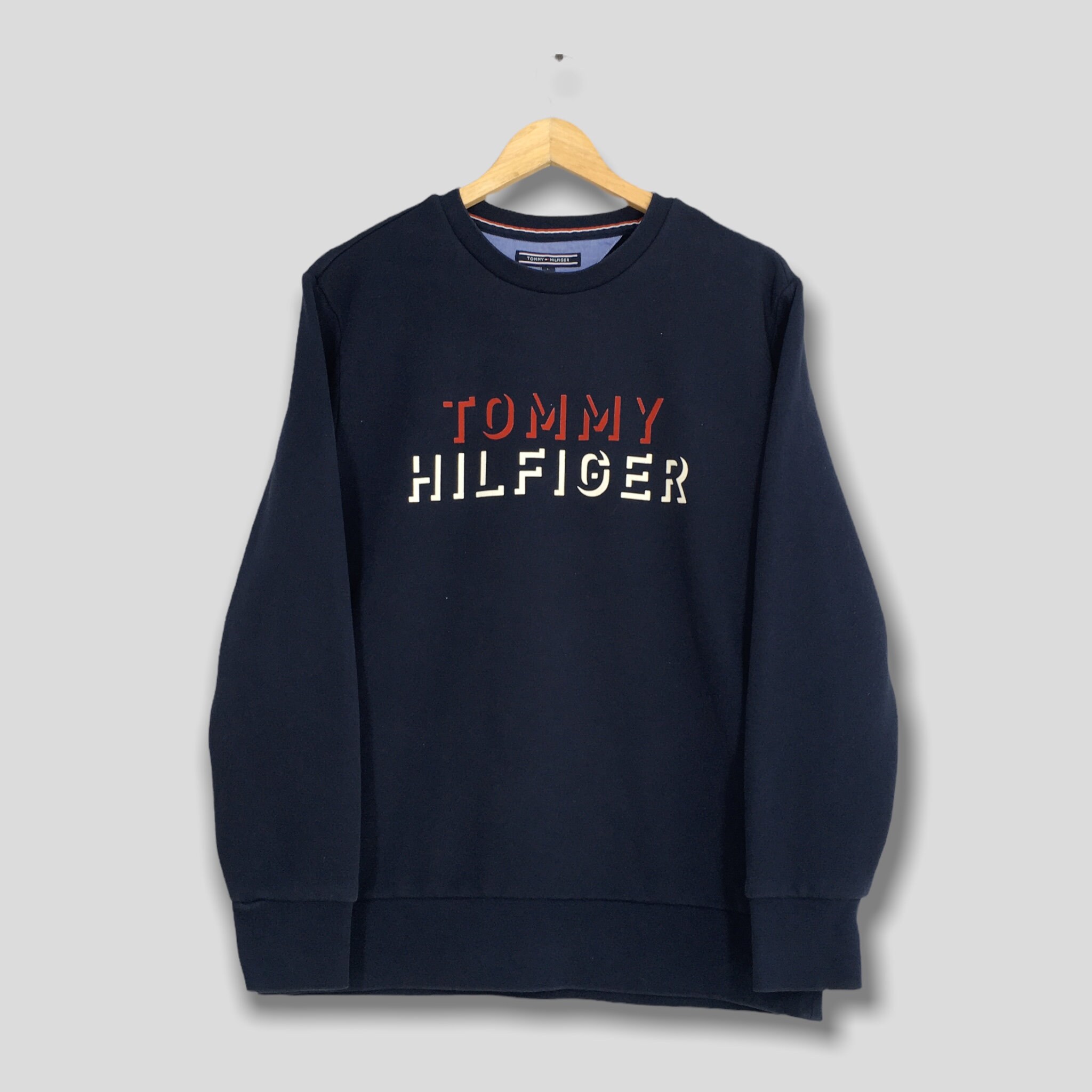 Vintage 90's Tommy Hilfiger Sweatshirt Large Blue Tommy Hilfiger Spell Out  Casual Tommy Crewneck Jumper Tommy Hilfiger Sweater Size L - Etsy