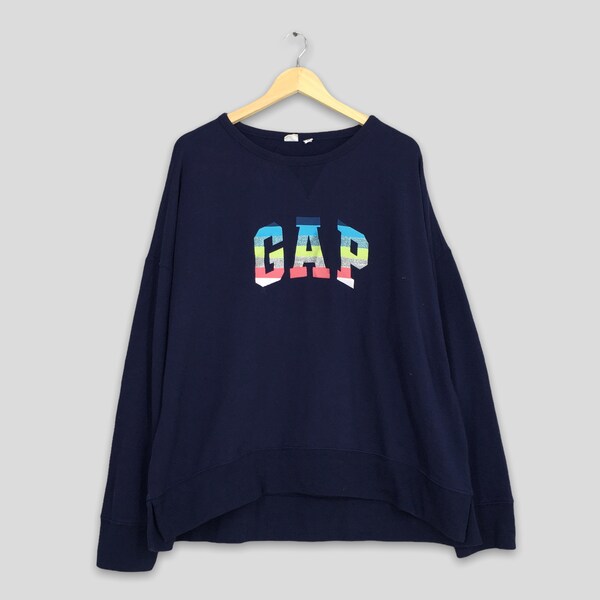 Vintage Gap Streetwear Sweatshirt XLarge Gap Athletic Wear Pullover Gap Embroidery Spell Out Gap Multicolor Jumper Gap Blue Sweater Size XL