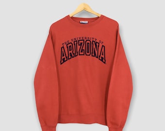 Vintage 90s University Of Arizona Wildcats Crewneck Sweatshirt Pullover Big Logo Embroidery Gear For Sports NCAA Collegiate Streetwear ML