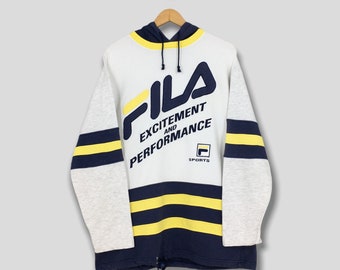 Vintage Fila Italia Hoodie Sweatshirt Medium Fila Excitement And Performance Jumper Fila Biella Italia Pullover Fila Sports Sweater Size M