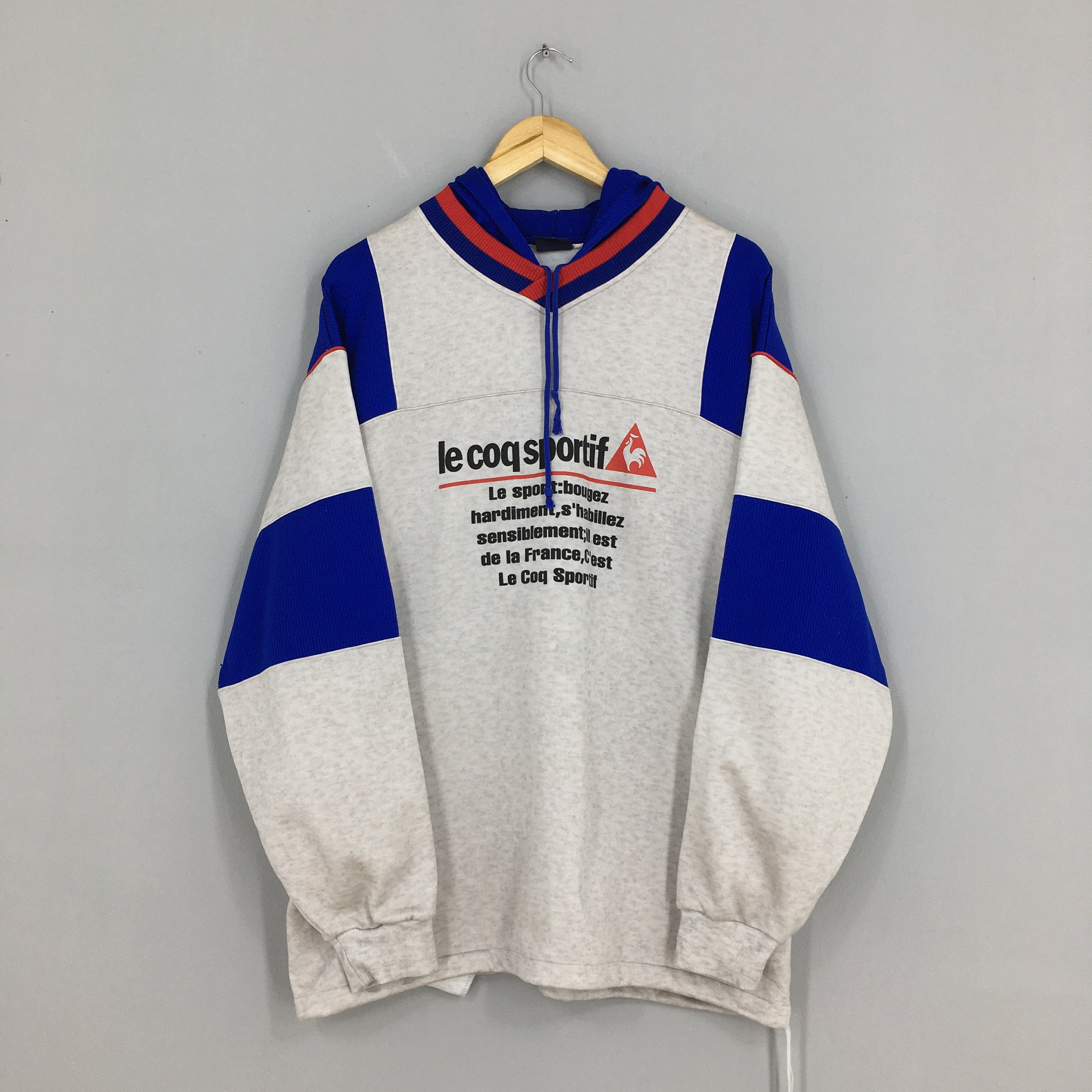 Er is behoefte aan Rechtsaf Snooze Vintage 90's Le Coq Sportif Hoodie Sweatshirt Large Big - Etsy Finland