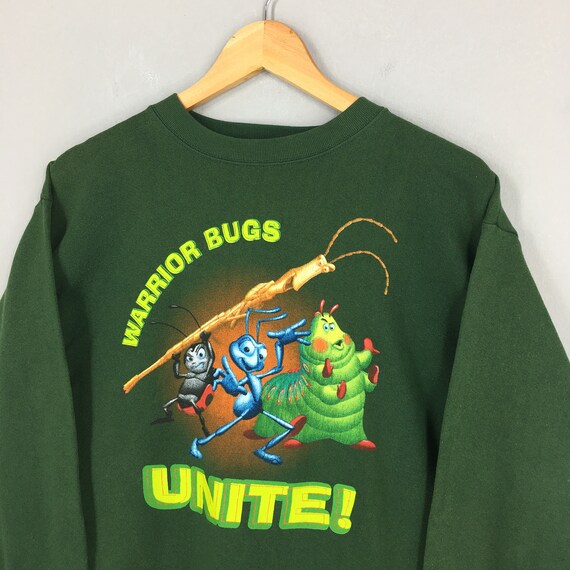 Vintage 1998 A Bug's Life Green Sweatshirt Small … - image 3