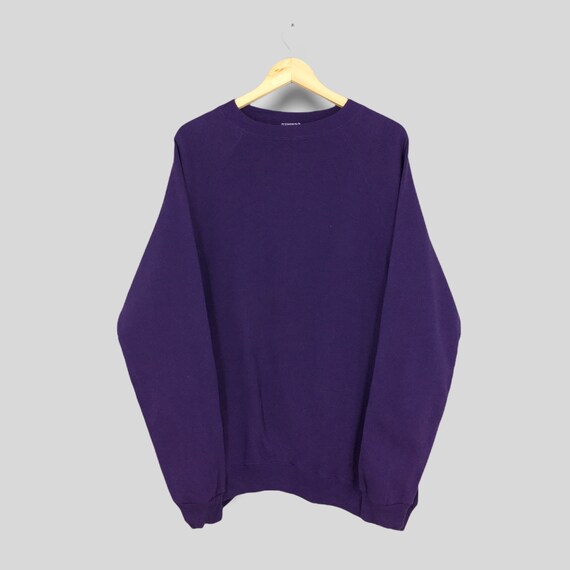 Vintage 90s Hanes Purple Plain Sweatshirt Large Hanes Sportswear
