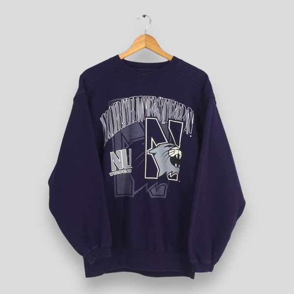 Vintage Northwestern University Sweatshirt Medium Northwestern Wildcats Ncaa Crewneck NU Wildcats Jumper Big Ten Football Pullover Size L