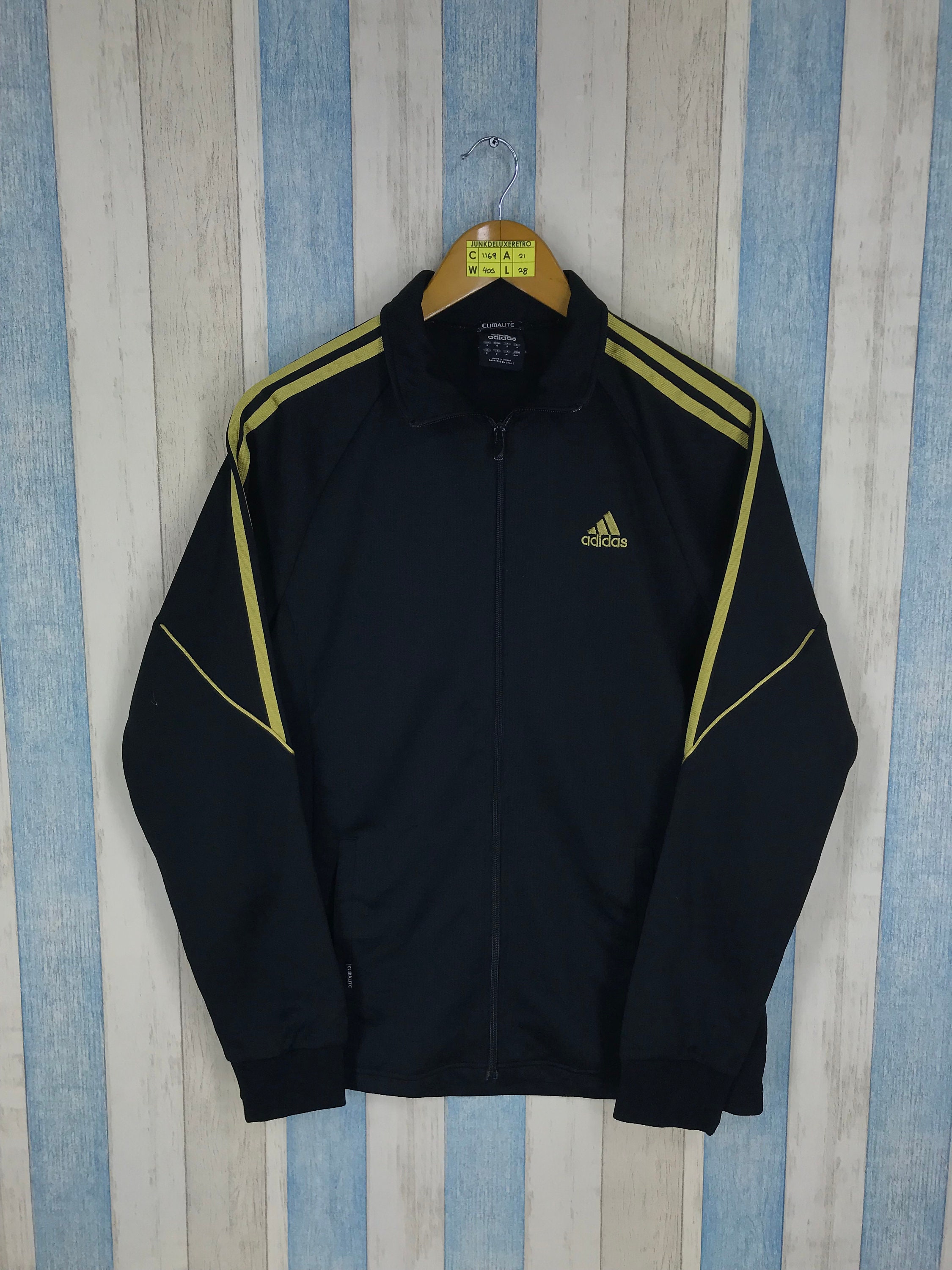Adidas Jacket Black Medium Vintage Adidas Three Stripes Adidas Etsy