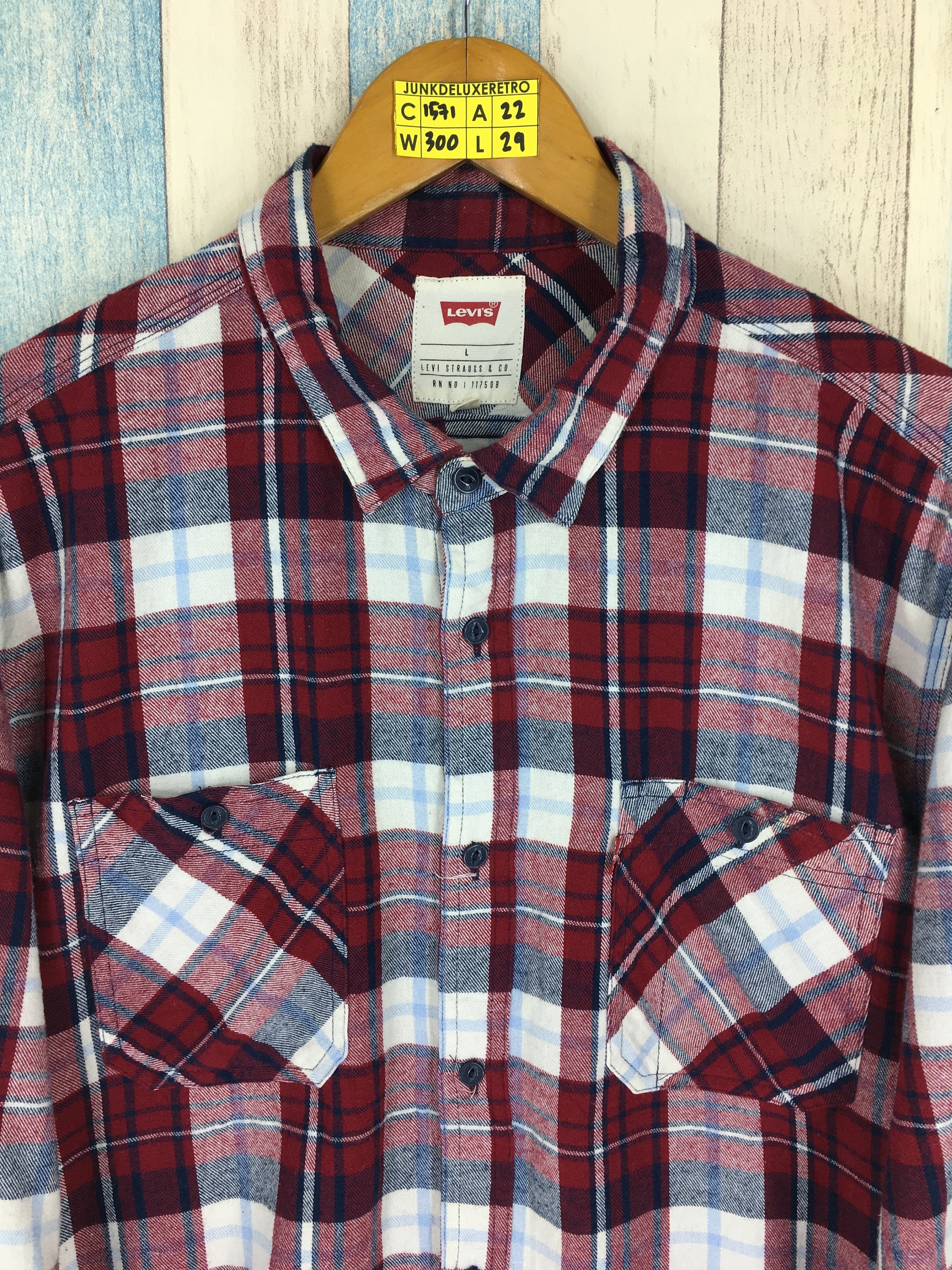 Levis Strauss Flannel Shirt Large Vintage 90's Levis Usa Etsy