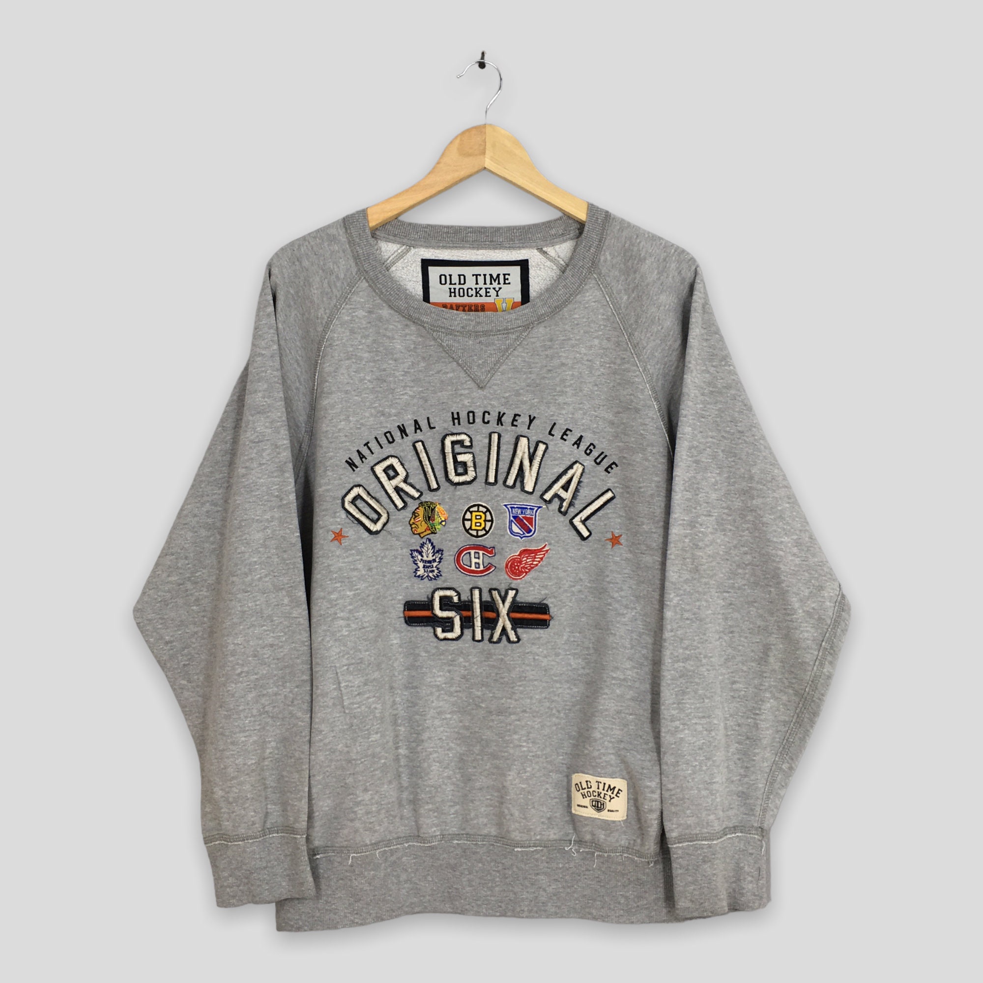 Sweaters, Vintage Original Six Hockey Sweatshirt Sport Gray Size M