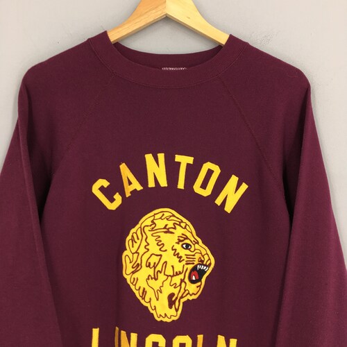 Canton Lincoln High School Sweater XLarge Vintage offers 90's Canton Lincoln University Pullover Lincoln School Maroon Ohio School Sweatshirt XL