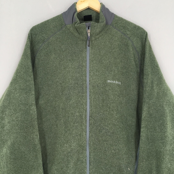 Vintage Mont bell Fleece Groene Fleece Trui XLarge Mont Bell