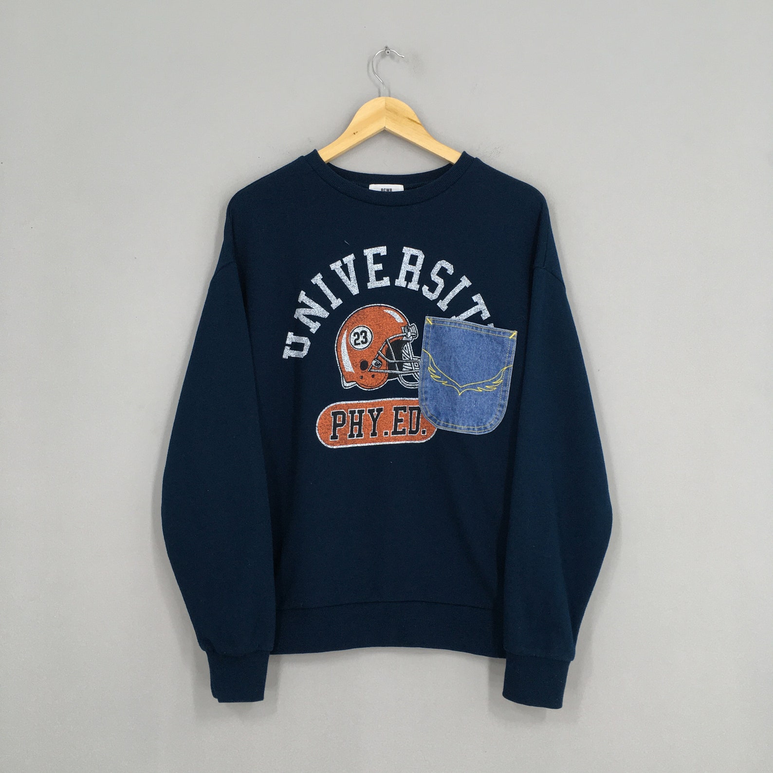 University Phy.ed Sweatshirt Medium Blue Vintage 90s Rodeo - Etsy