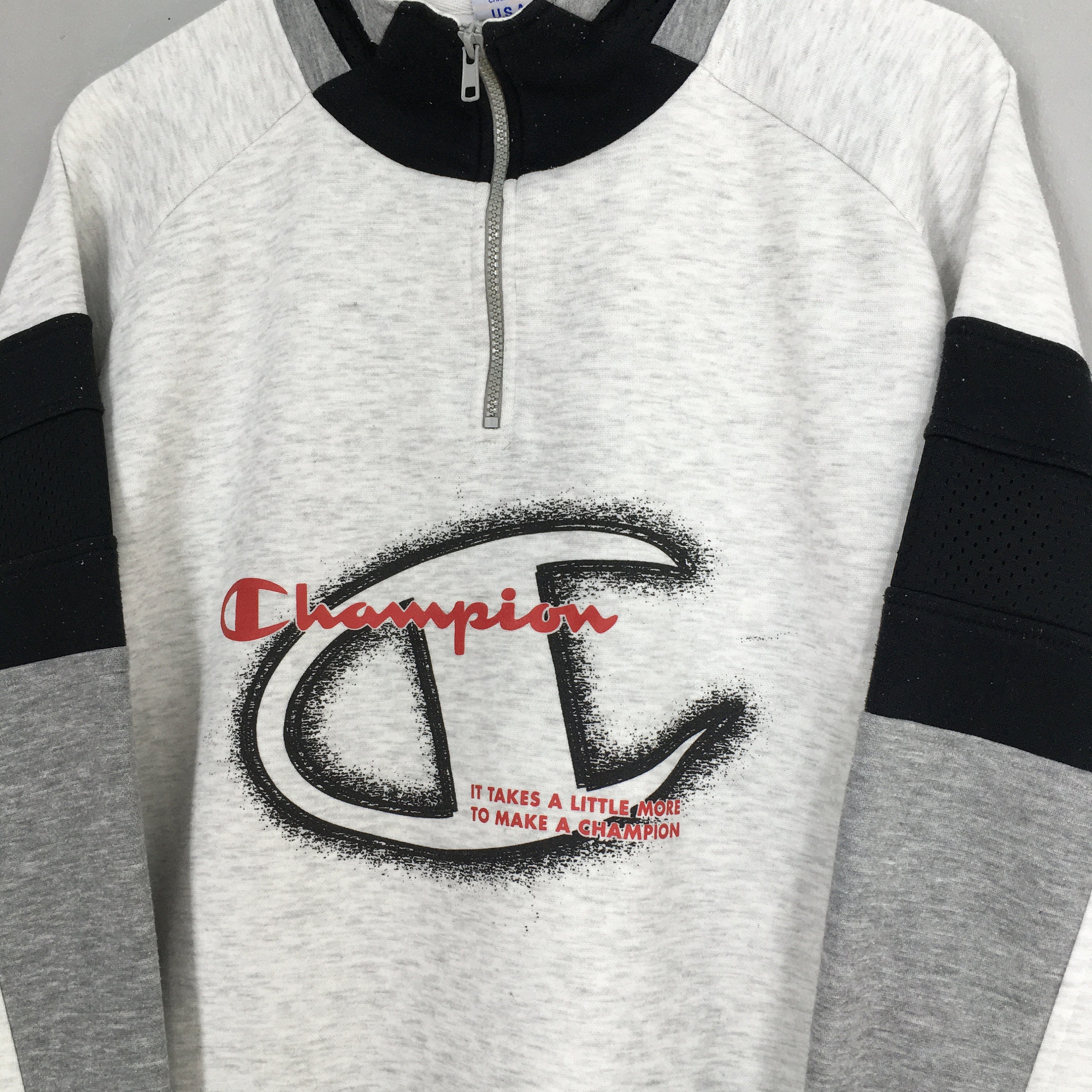 Vintage 90s Champion Sweatshirt Unisex Large Champion Usa Champion  Sportswear Og Champion Half Zipper Gray Sweater Size L - Etsy | Sport-T-Shirts