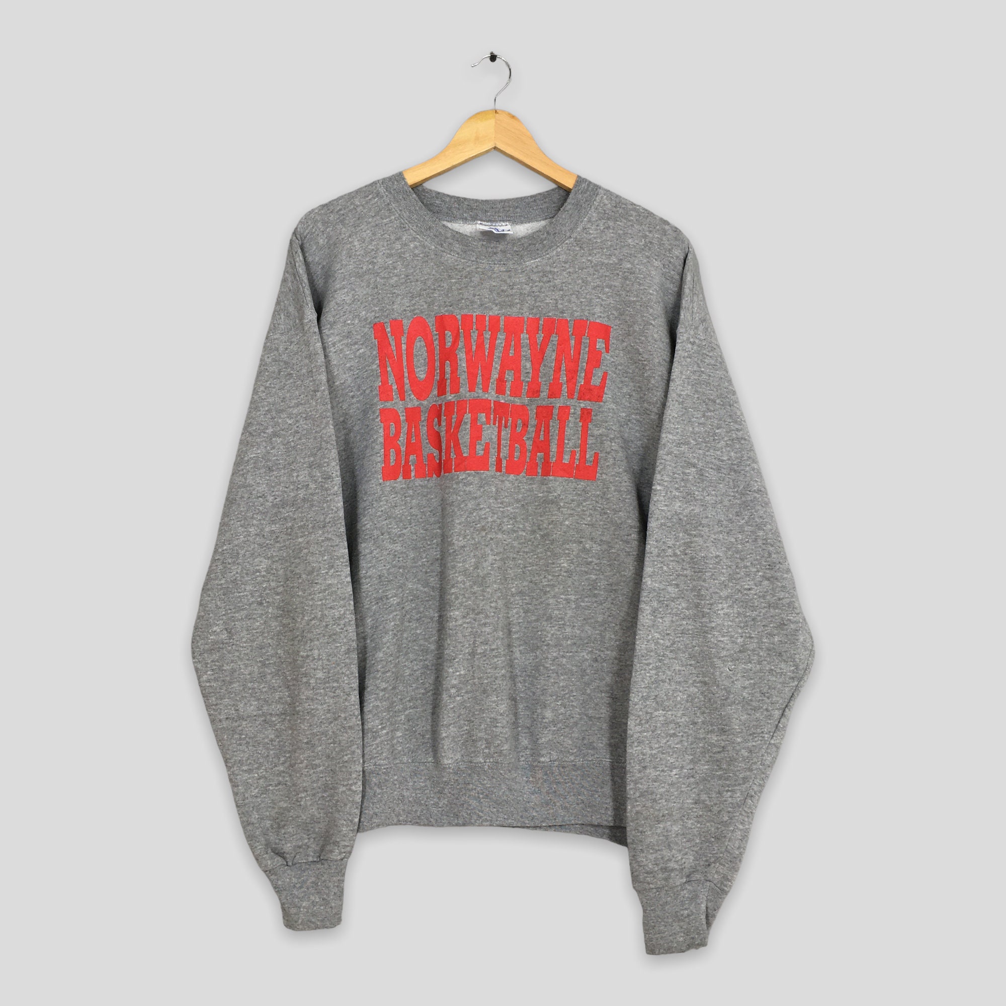 Vintage 90s Norwayne Basketball Gray Sweatshirt Xlarge Gray Sweatshirt  Norwayne High School Crewneck Norwayne Basketball Spell Out Jumper XL -   Denmark