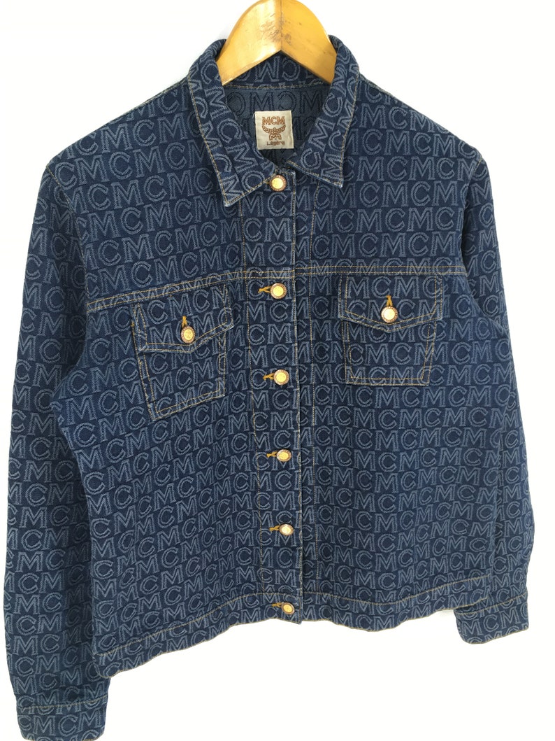Vintage MCM Denim Jeans Jacket Medium Blue Mcm Otc Denim | Etsy