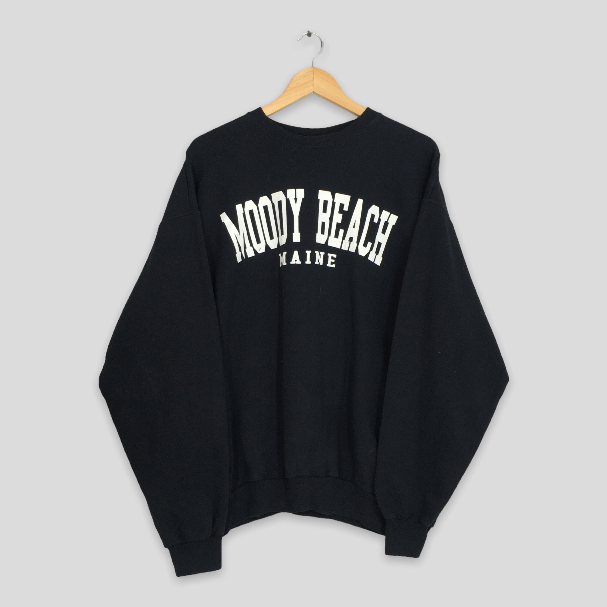 Vintage Moody Beach Maine State Black Sweatshirt Large Moody Etsy