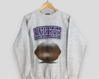 Vintage Kansas State K-State University Sweatshirt Small Kansas State Rugby Graphic Crewneck Sweater Kansas University Gray Jumper Size S