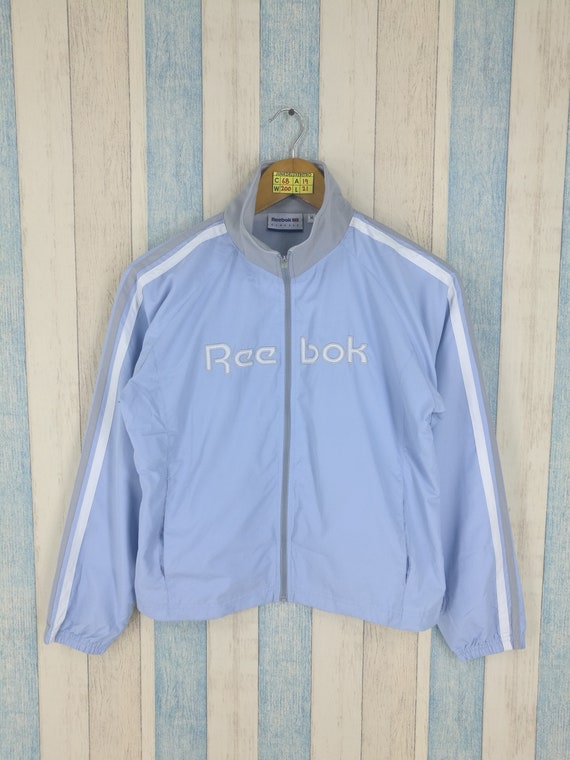 Reebok Jacket Ladies Windbreaker Medium Blue Vinta