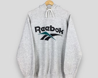 Vintage Reebok England Gray Hoodie Medium 90's Reebok Sportswear Activewear Pullover Reebok Printed Spell Out Jumper Reebok Sweater Size M