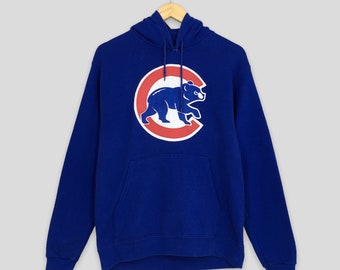 ZygoticVintage Vintage Chicago Cubs MLB Baseball Hoodies Small Cubs Sports Baseball American League Pullover Chicago Cubs Blue Jumper Cubs Pullover Size S