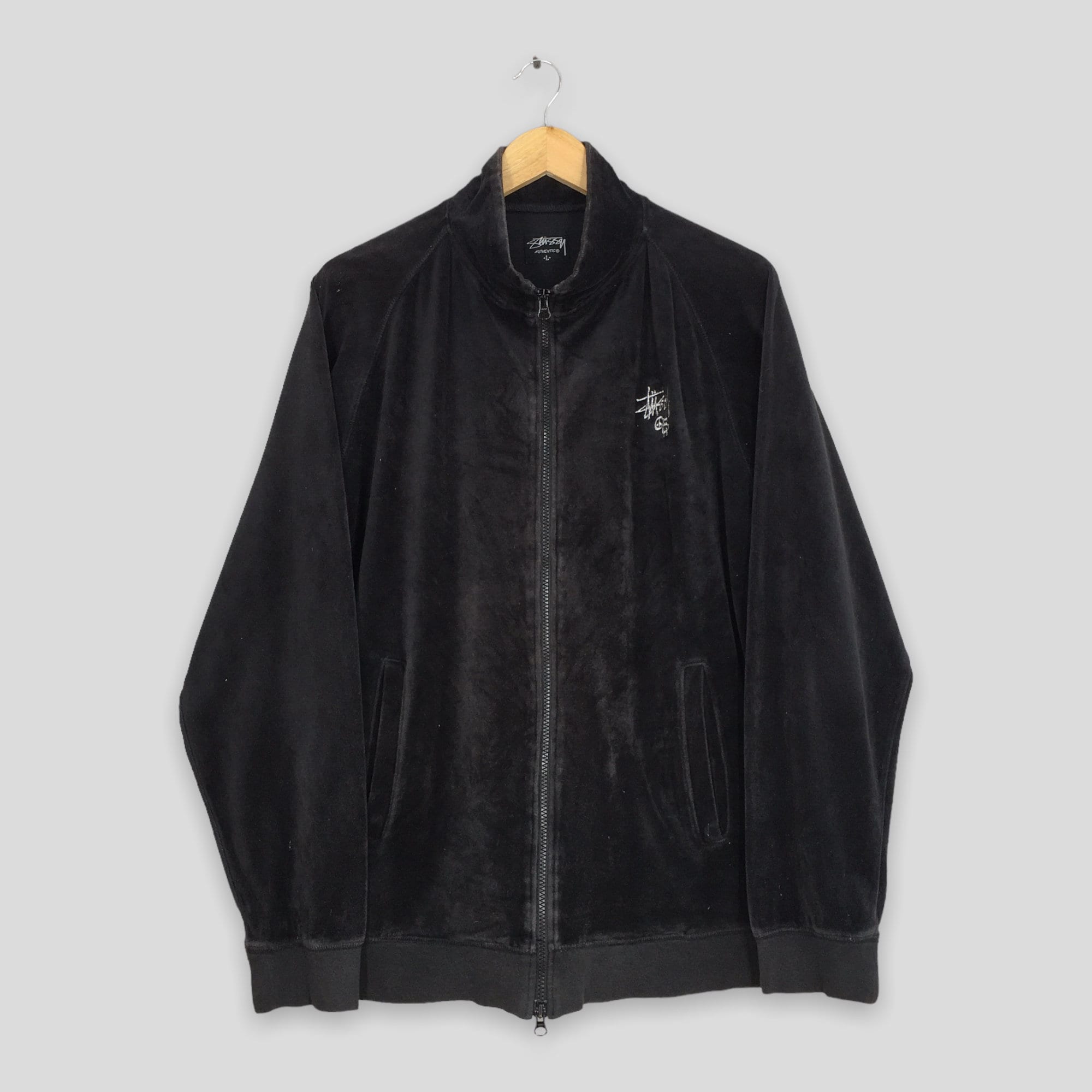 Stussy velour paneled track jacket sale