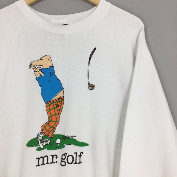 Vintage 1990s Mr Golf White Sweatshirt XLarge Pri… - image 2