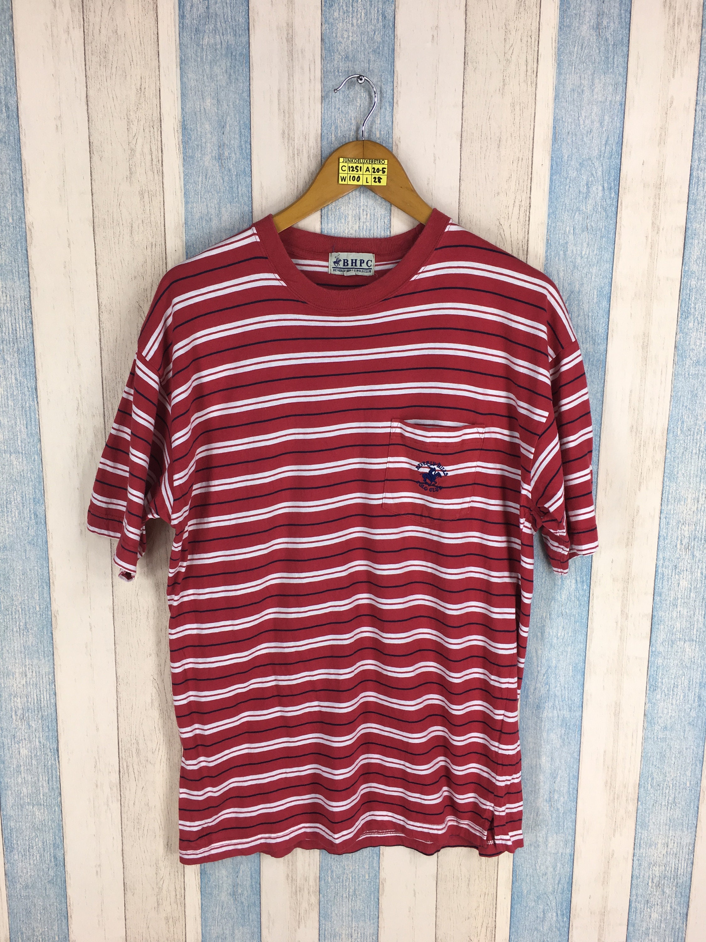 Vintage BHPC Polo Stripes Tshirt Large Mens Vintage 90's | Etsy