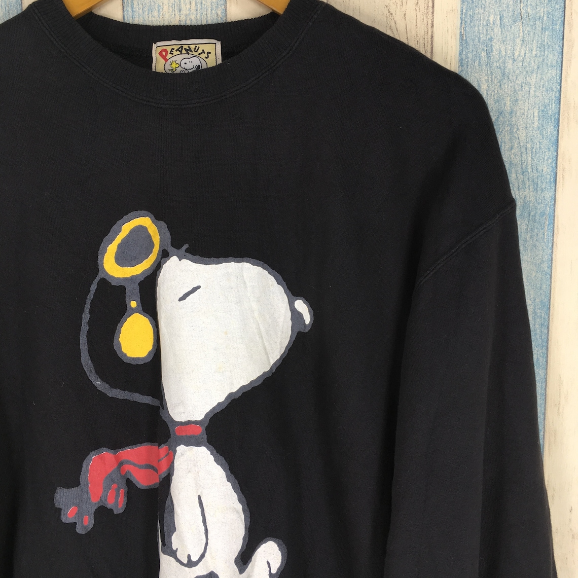 Snoopy Joe Cool Black Sweater Large Vintage Snoopy Peanuts | Etsy