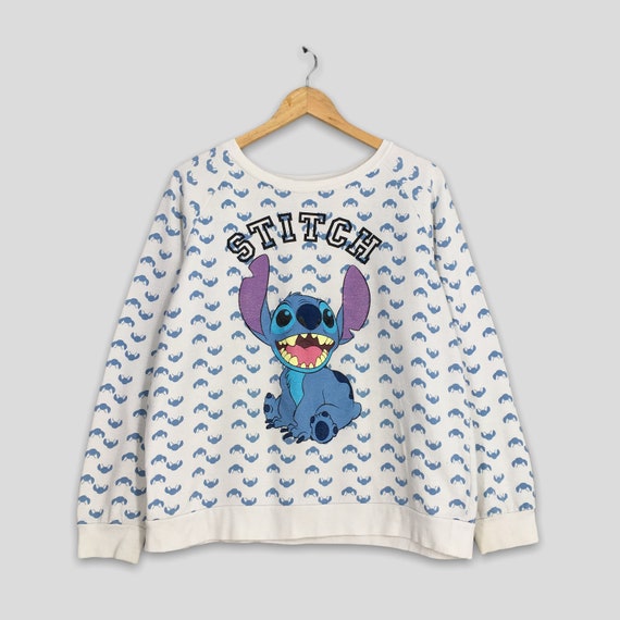Vintage Y2K Lilo Stitch Disney Sweatshirt Women Xlarge Lilo & Stitch Full  Printed Sweater Stitch Walt Disney Pullover Lilo White Sweater XL 