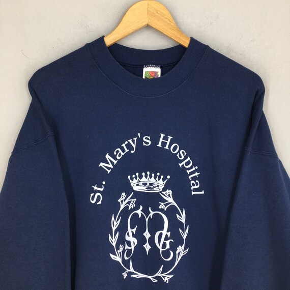 Vintage St. Mary Hospital Blue Sweatshirt Large S… - image 2