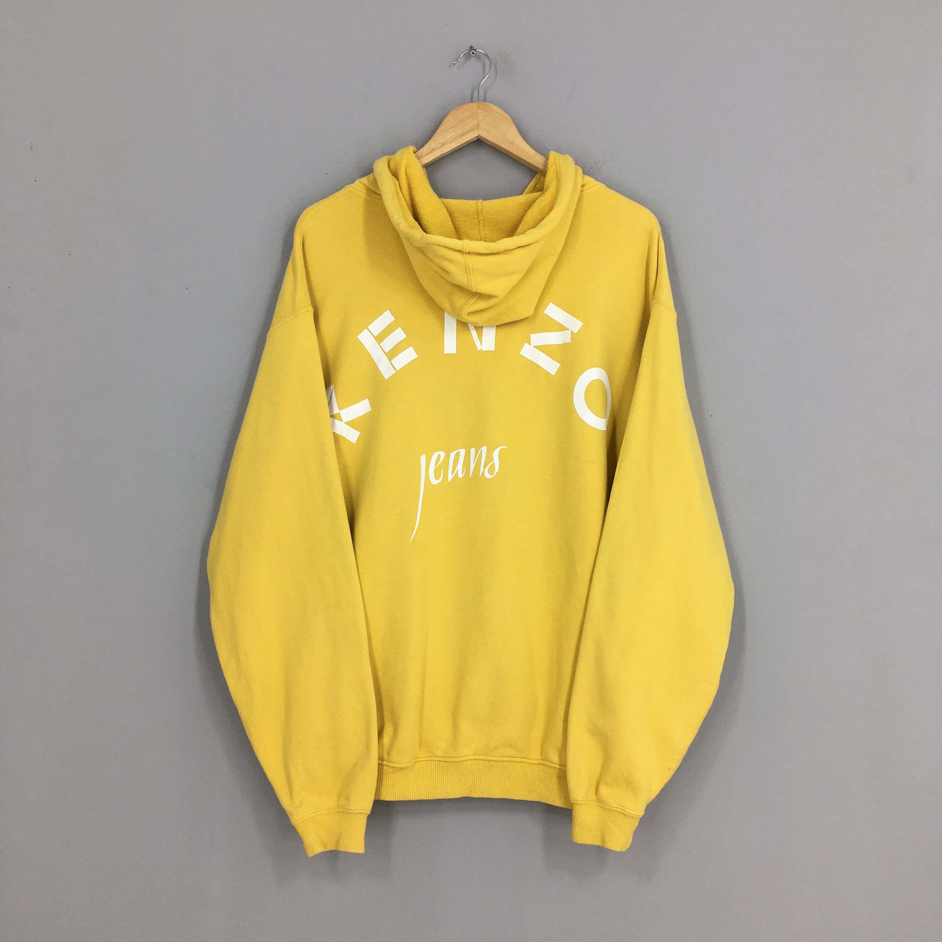 Kenzo Jeans Hoodie Sweater Large Yellow 