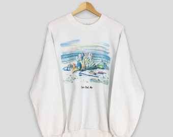 vintage Année 2000 Cape Cod Massachusetts sweat Large Cape Cod Sandy Beach Graphics Crewneck Massachusetts pull Cape Cod USA pull taille L