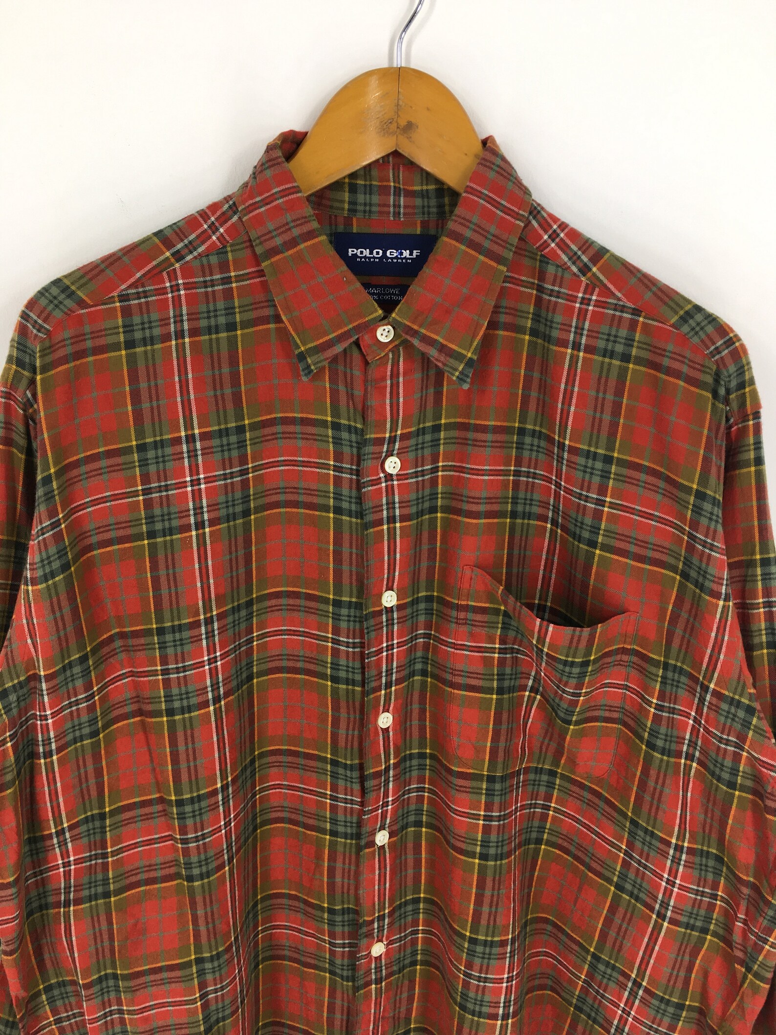 Vintage Polo Golf Checkered Flannel Shirt Large Polo Ralph Etsy