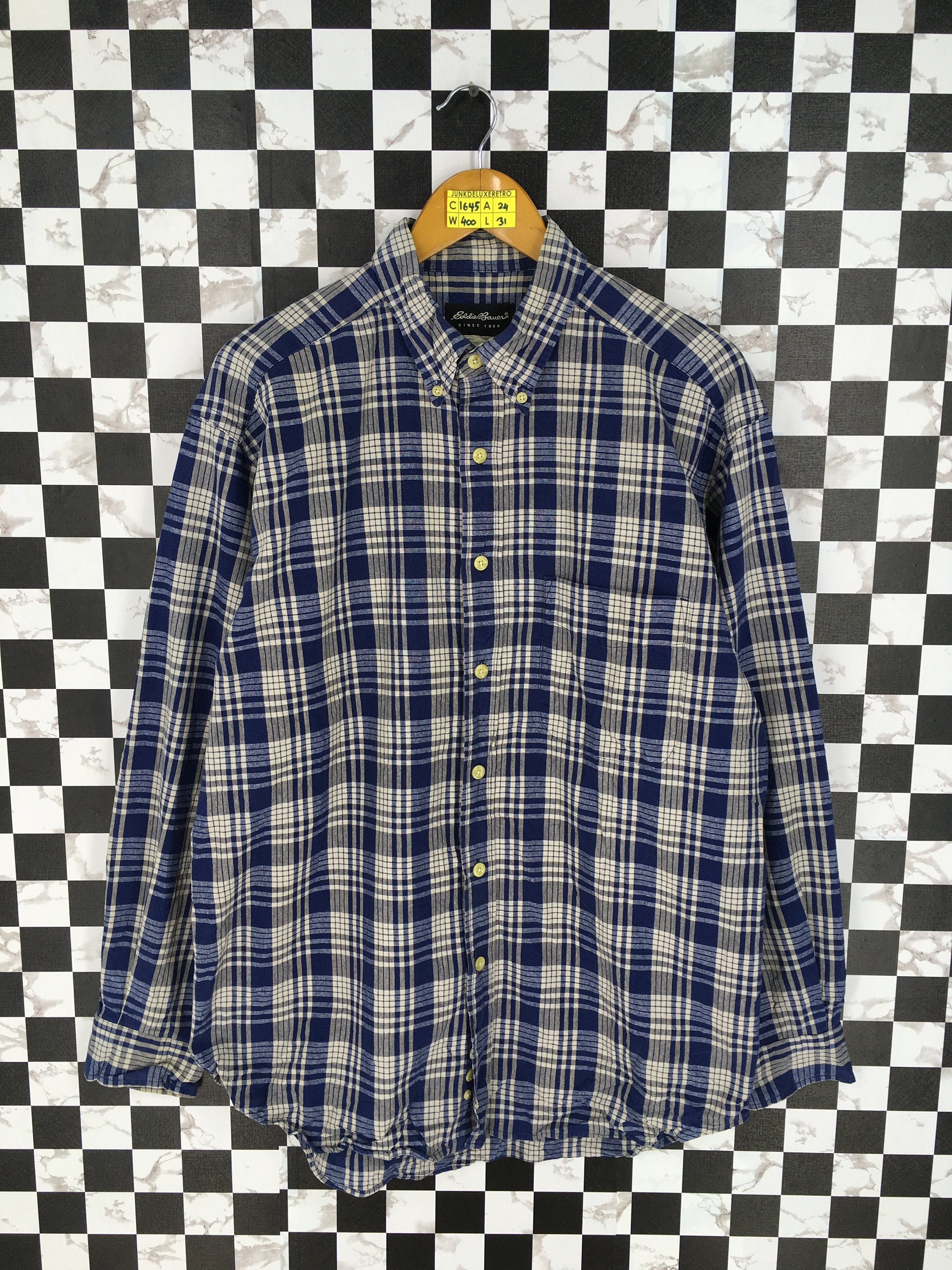 Vintage 90s Eddie Bauer Plaid Shadow Flannel Medium Eddie | Etsy