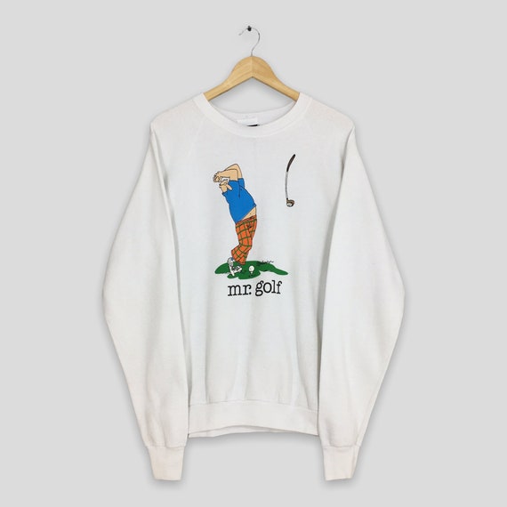 Vintage 1990s Mr Golf White Sweatshirt XLarge Pri… - image 1