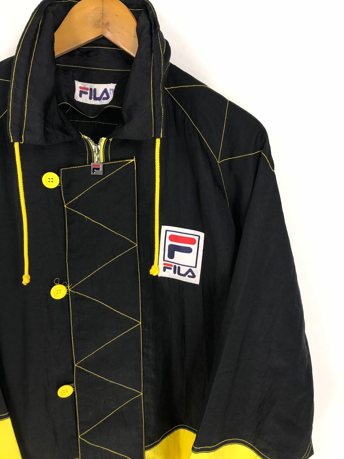 Fila Hoodie Windbreaker Jacket Hoodie Medium Vintage 90's | Etsy