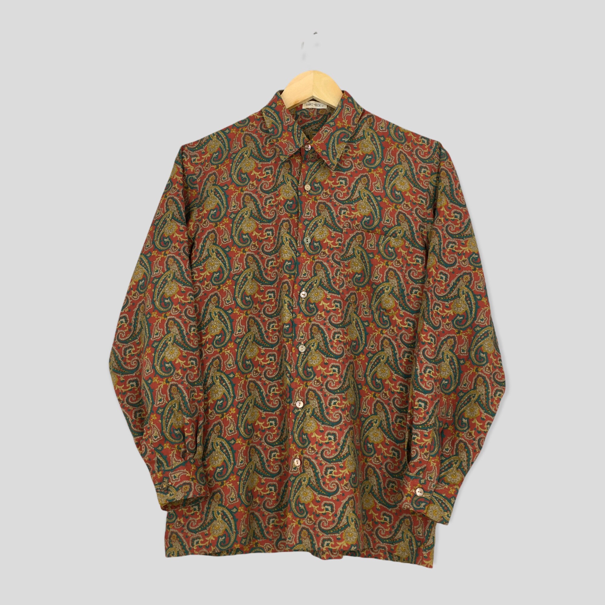 Casual long sleeve paisley vintage shirt sale