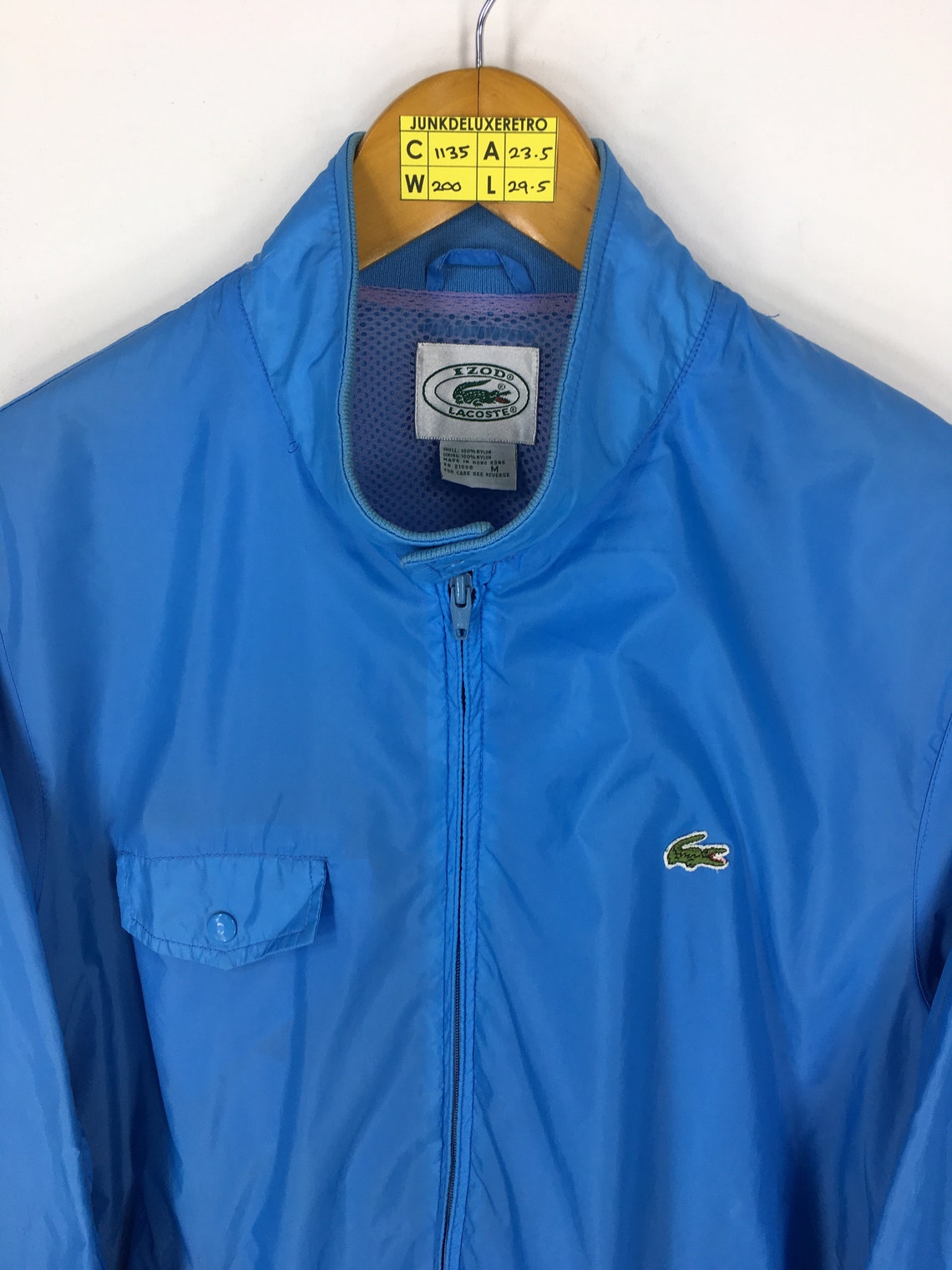 Vintage 90's Izod Lacoste Windbreaker Blue Jacket Medium Etsy