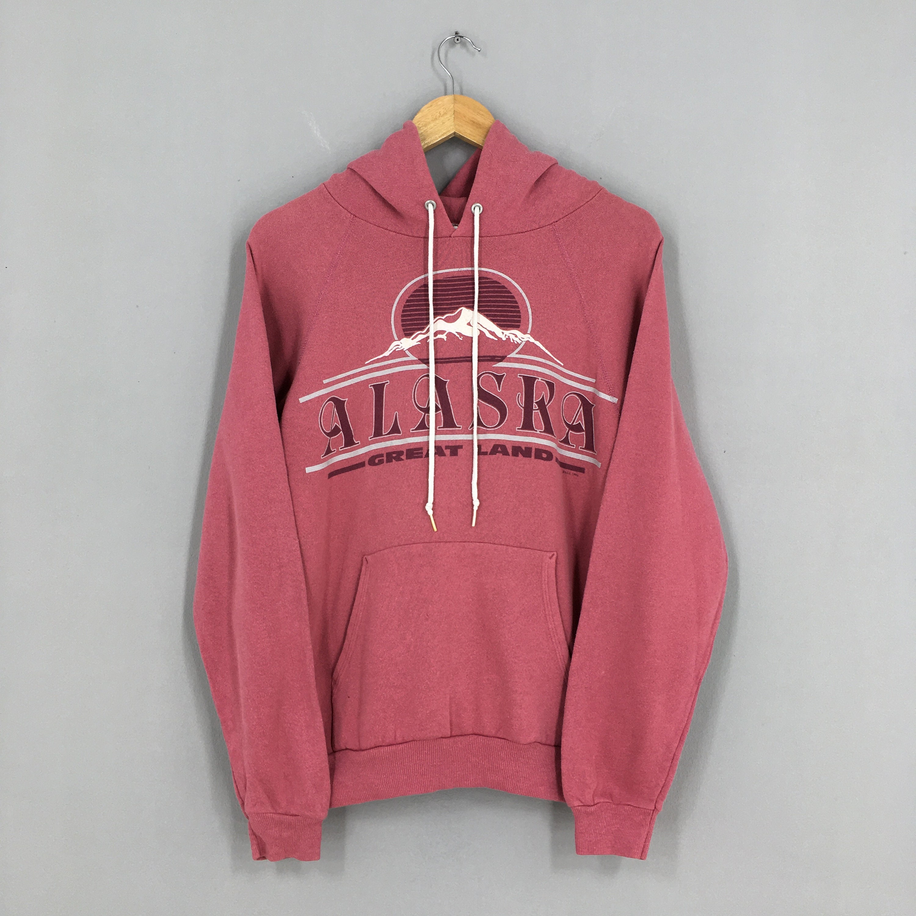 Vintage Alaska Usa Hoodie Sweatshirt Medium Rood Alaska Etsy Nederland