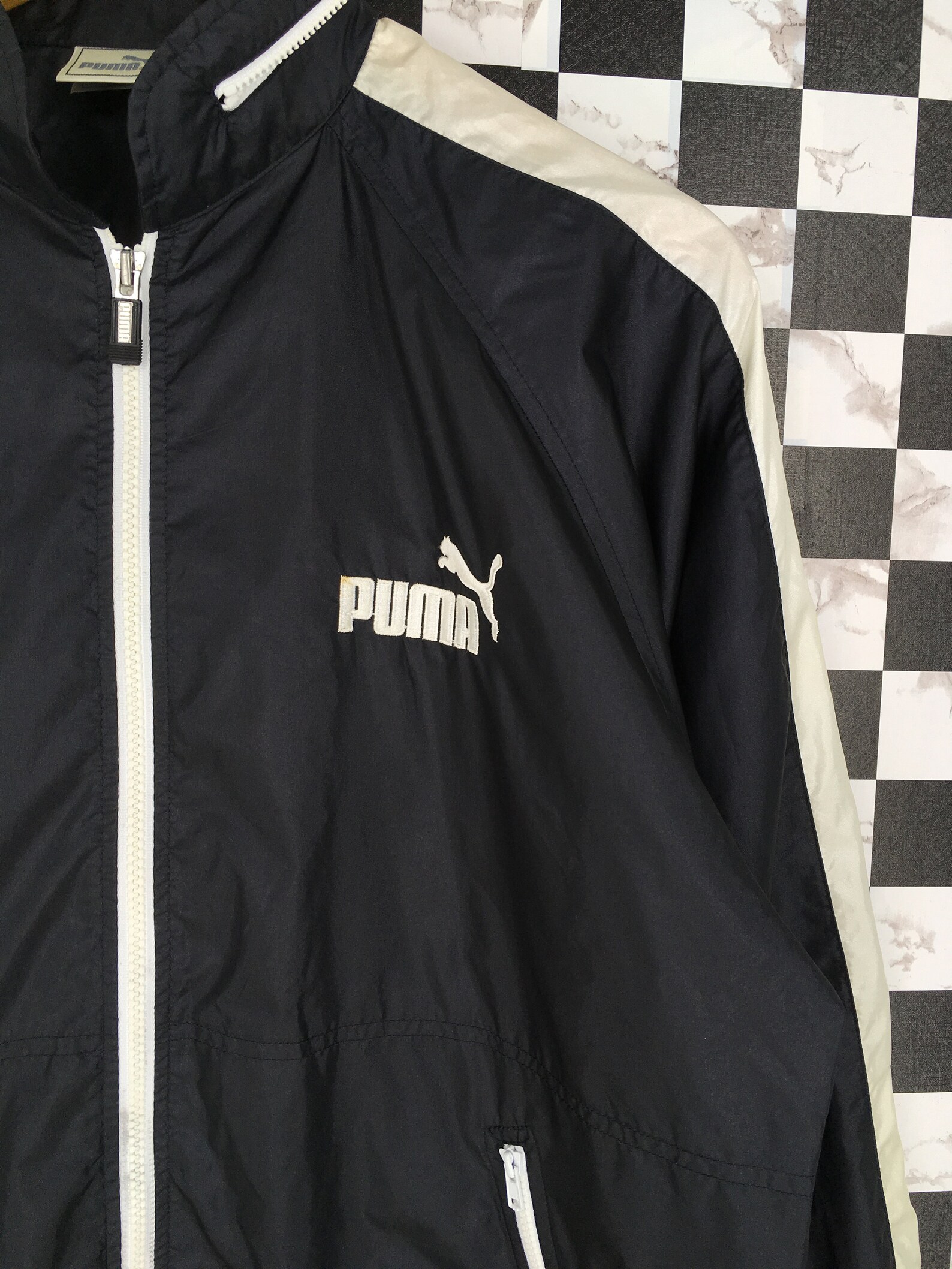 Vintage 90s Puma Windrunner Hoodie Medium Black Vintage | Etsy