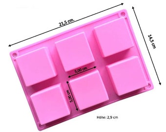 Square silicone mold, compatible with the Super Soap Set and Eraser Sets
