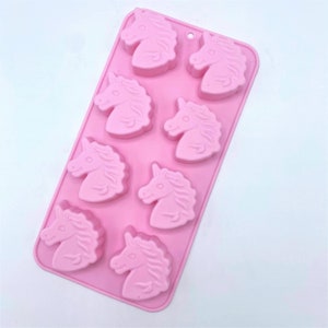 Unicorn silicone mold, soap mold for 8 soap bars, DIY soap making, mold for soap and plaster work image 1