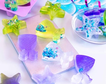 Make your own soap, mermaid kit, soap, craft kit for children, mermaid birthday, make soap with children