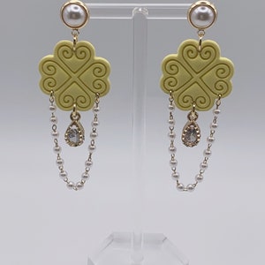 Heart of Pearls Hmong Motif Inspired Polymer Clay Earrings image 2